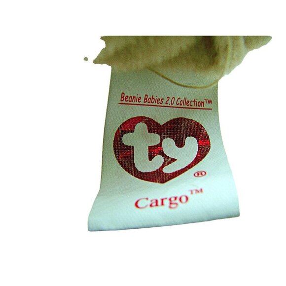 Ty Beanie Baby 2.0 Collection Cargo The Bull Dog 2008 Tan Animal Plush Toy 6x4" - Picture 7 of 12